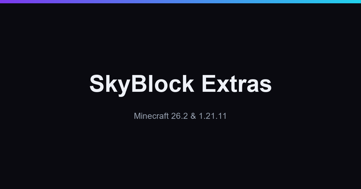 Minecraft Block Backgrond SkyBlock Extras - Free SBE Mod | Minecraft 26.3 & 26.2